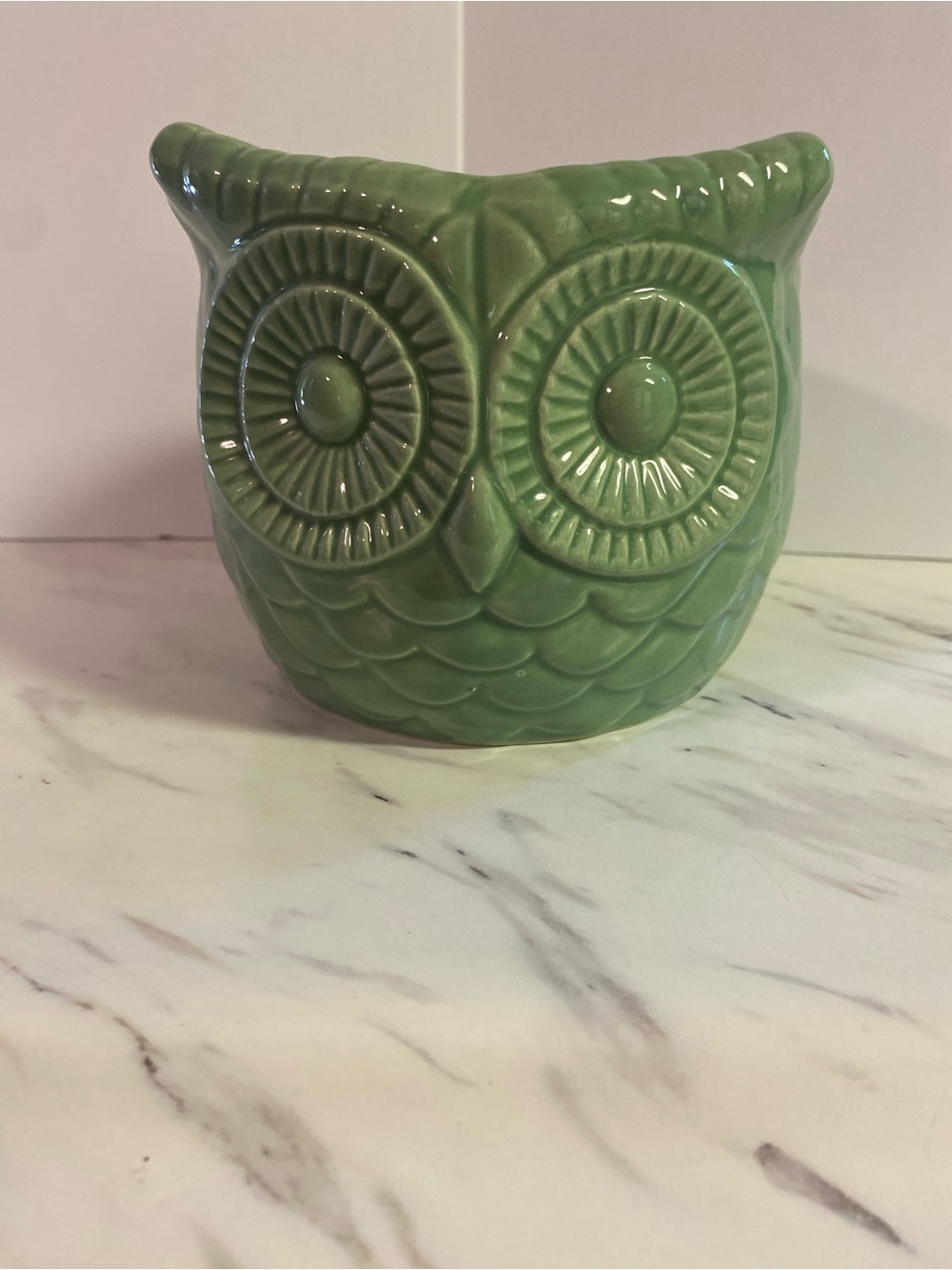 Green Ceramic Owl Planter - Decorative Home Art
